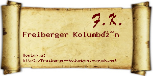 Freiberger Kolumbán névjegykártya